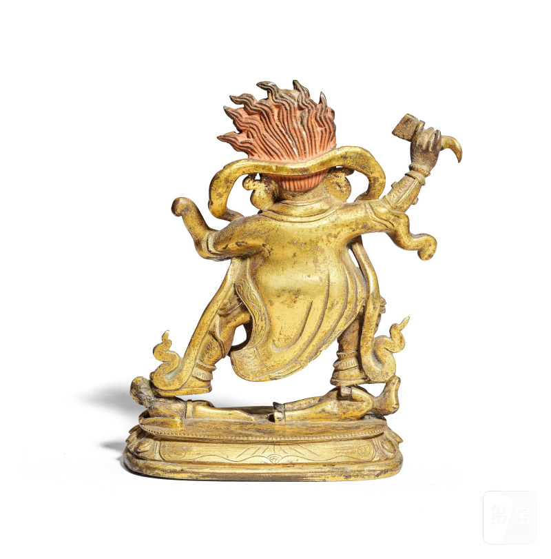 十九世紀 銅鎏金大紅司命主像 | A GILT BRONZE FIGURE OF BEGTSE CHEN - 图4